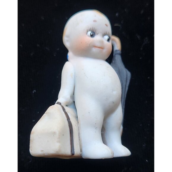 The Traveler KEWPIE Miniature Bisque Luggage Umbrella JAPAN Rose O'Neill A604 - Picture 3 of 8
